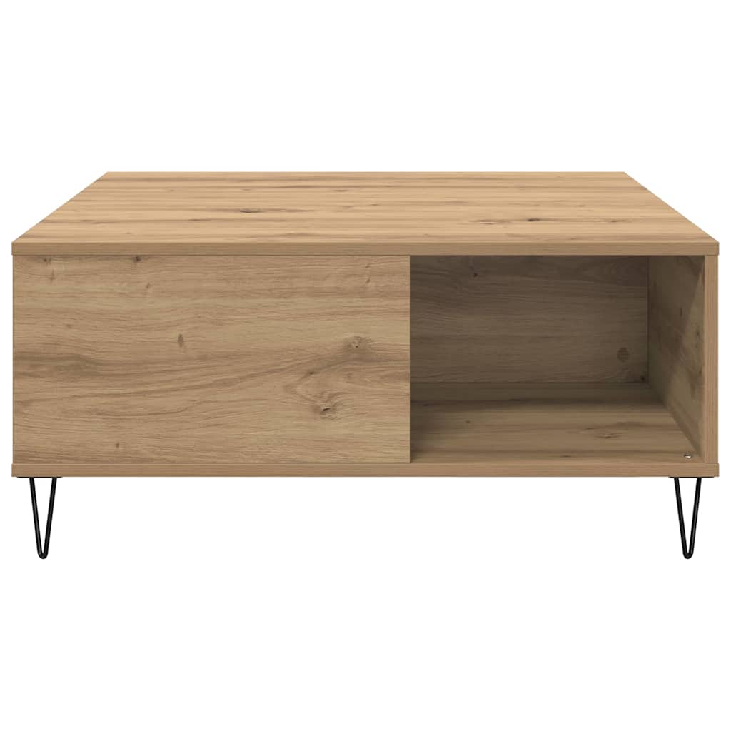 Table basse Chêne artisanal 80 x 80 x 36,5 cm Bois d'ingénierie - XIOS
