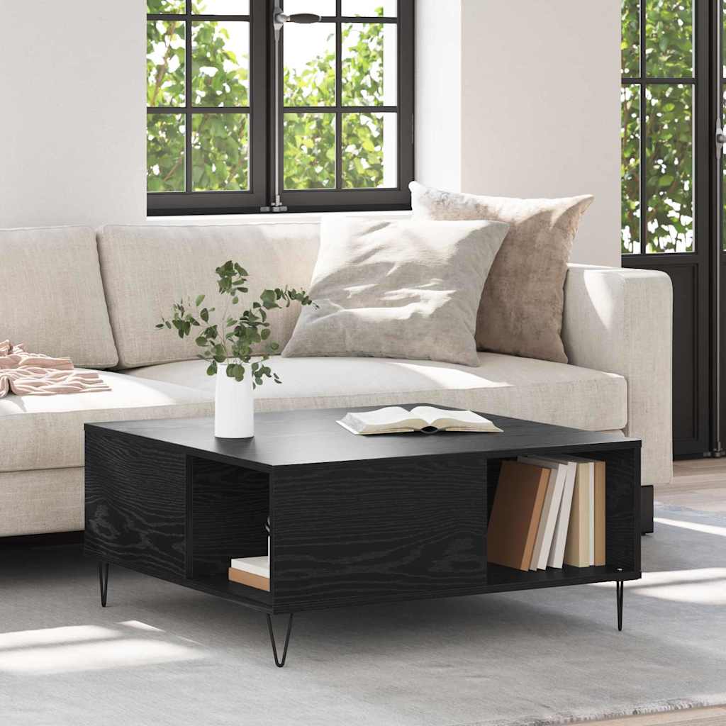 Table basse Chêne noir 80 x 80 x 36,5 cm Bois d'ingénierie - XIOS