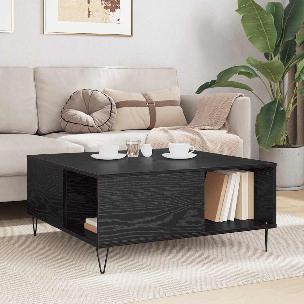 Table basse Chêne noir 80 x 80 x 36,5 cm Bois d'ingénierie - XIOS