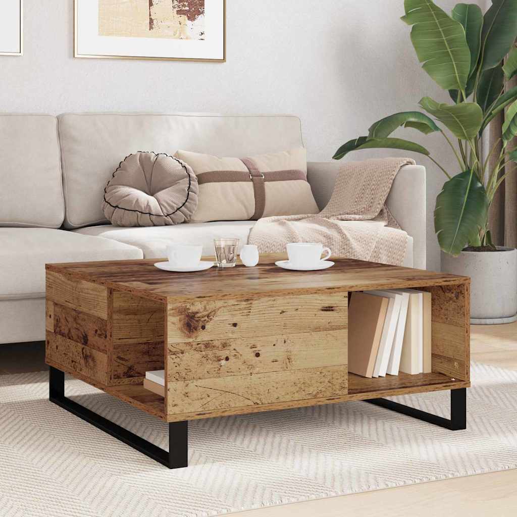 Table basse Bois Ancien 80 x 80 x 36,5 cm Bois d'ingénierie - XIOS