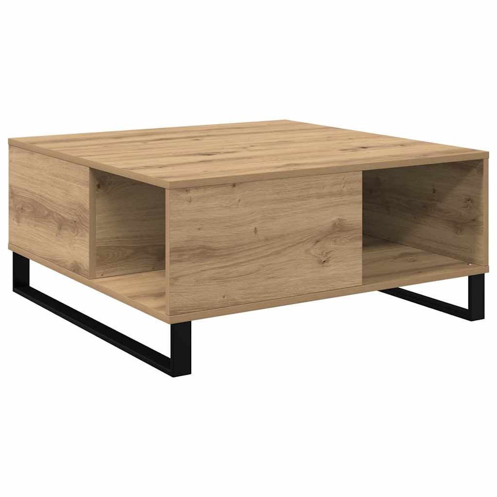 Table basse Chêne artisanal 80 x 80 x 36,5 cm Bois d'ingénierie - XIOS