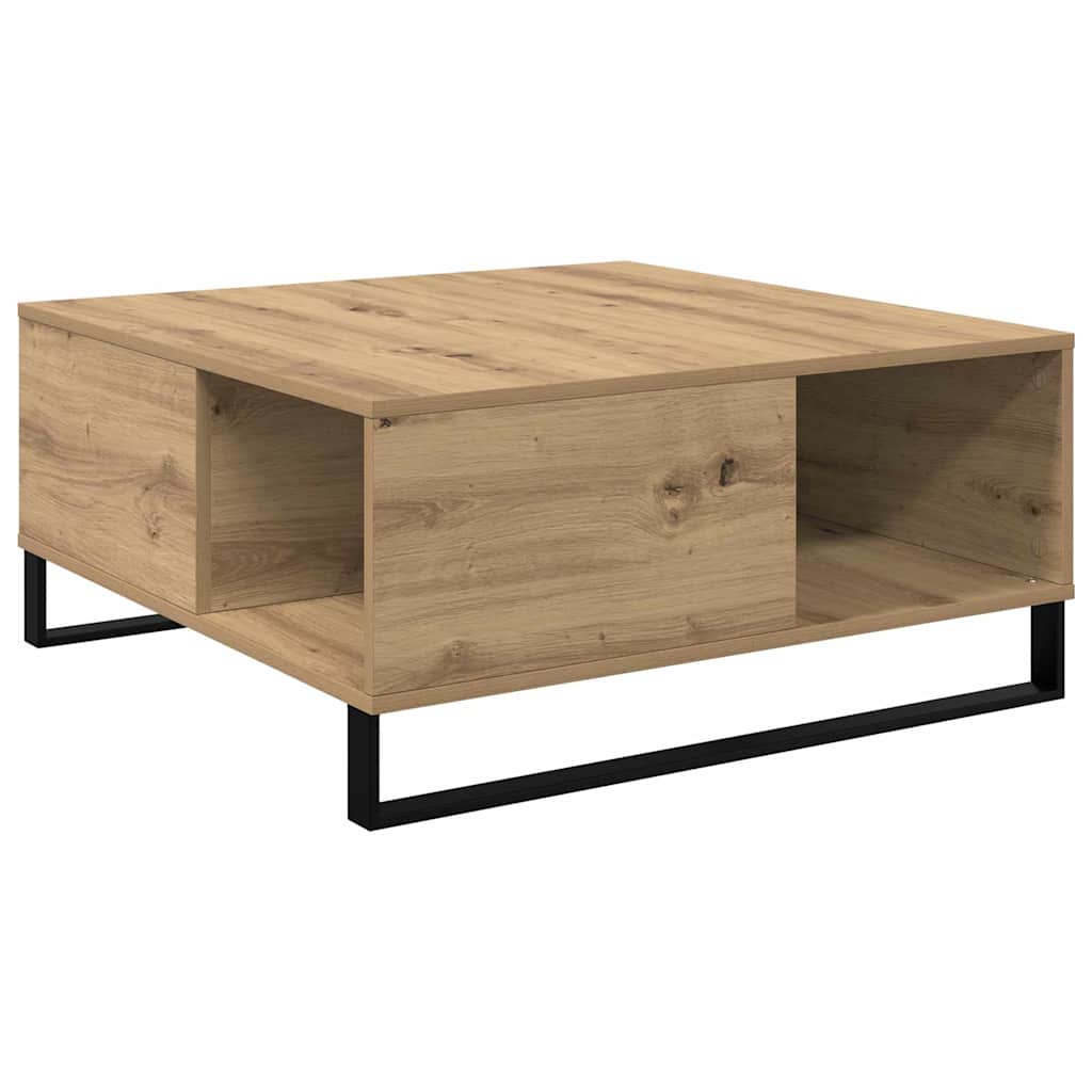 Table basse Chêne artisanal 80 x 80 x 36,5 cm Bois d'ingénierie - XIOS