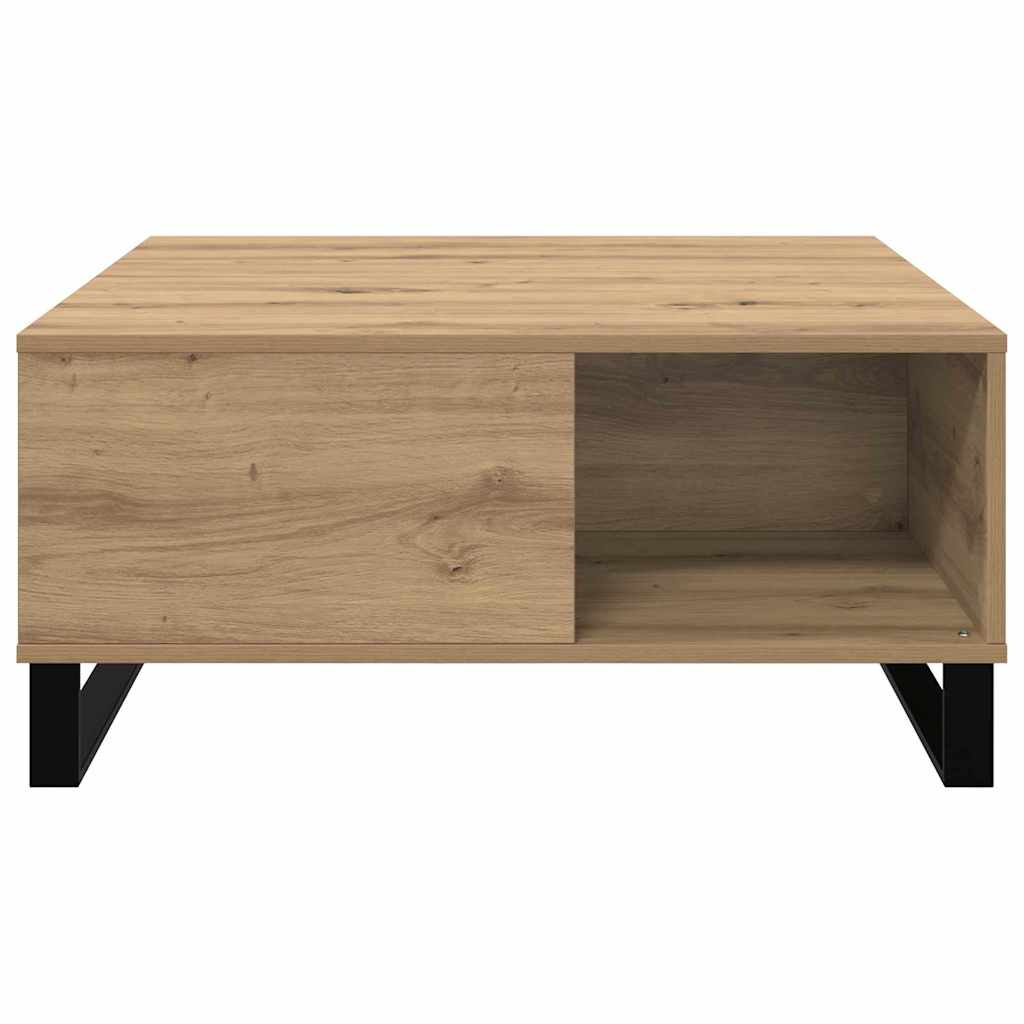 Table basse Chêne artisanal 80 x 80 x 36,5 cm Bois d'ingénierie - XIOS