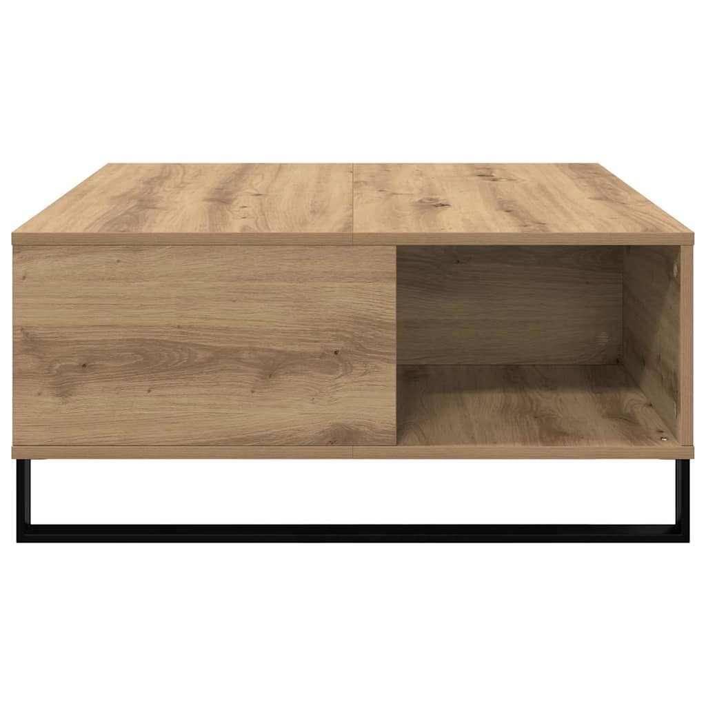 Table basse Chêne artisanal 80 x 80 x 36,5 cm Bois d'ingénierie - XIOS