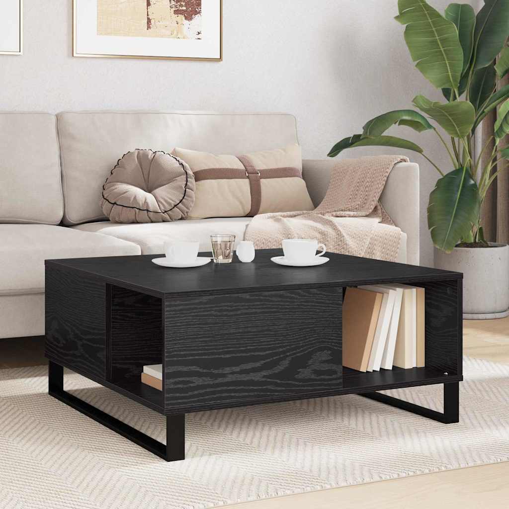 Table basse Chêne noir 80 x 80 x 36,5 cm Bois d'ingénierie - XIOS