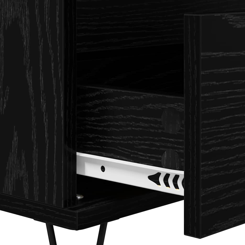 Buffet Chêne noir 40 x 35 x 70 cm Bois d'ingénierie et fer - XIOS