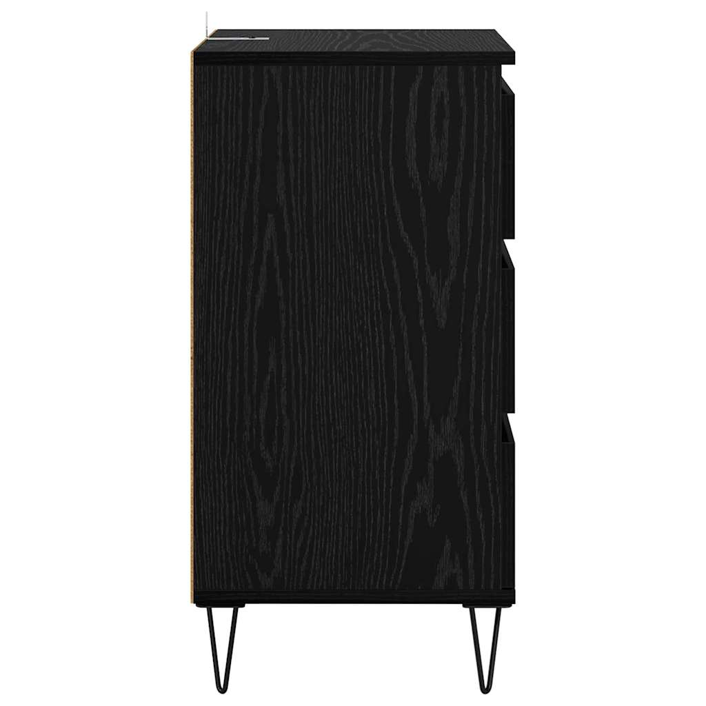 Buffet Chêne noir 40 x 35 x 70 cm Bois d'ingénierie et fer - XIOS