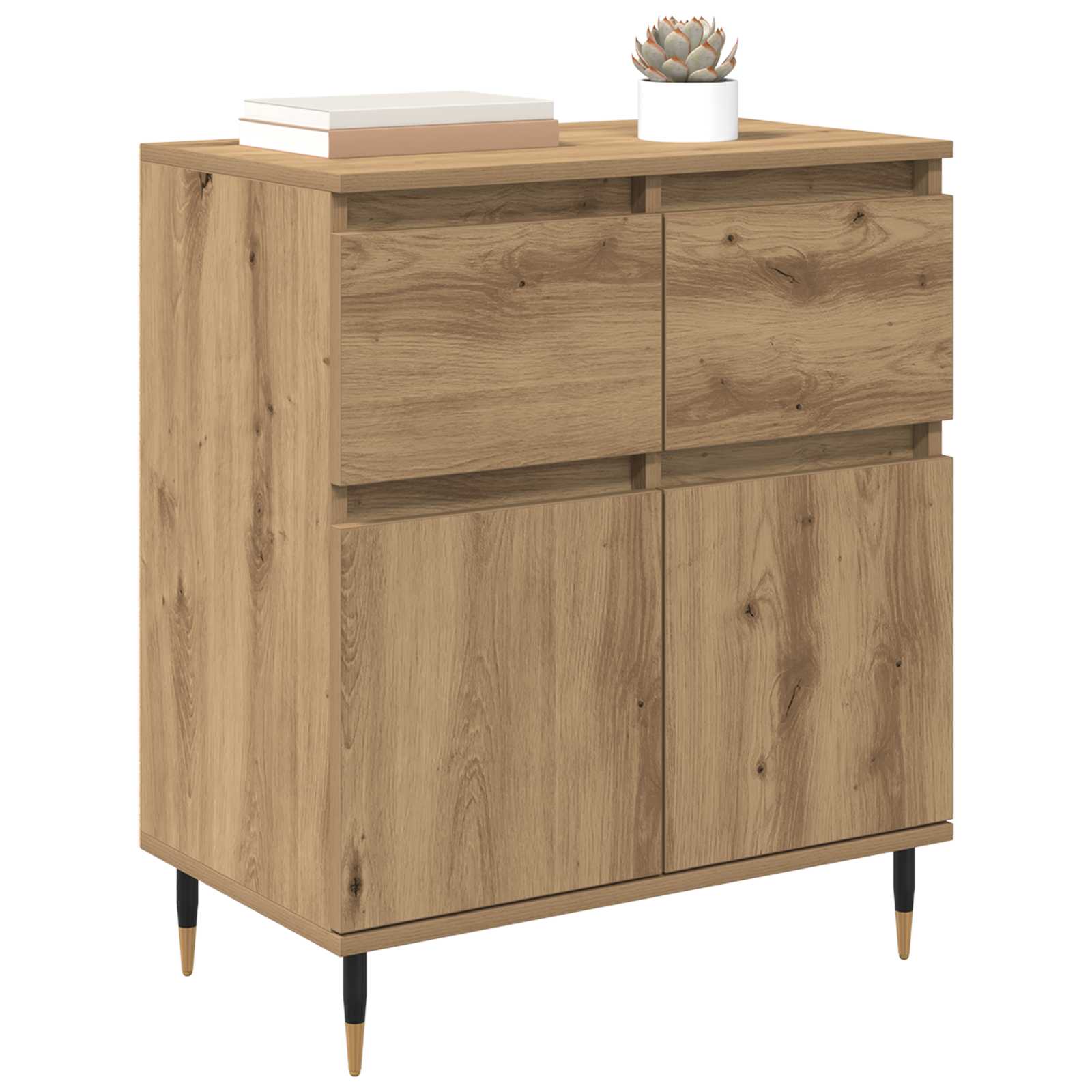 Buffet Chêne artisanal 60 x 35 x 70 cm Bois d'ingénierie et fer - XIOS