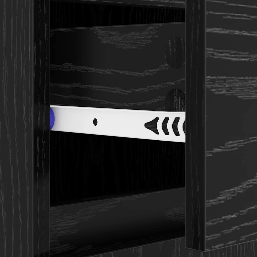 Buffet Chêne noir 60 x 35 x 70 cm Bois d'ingénierie et fer - XIOS