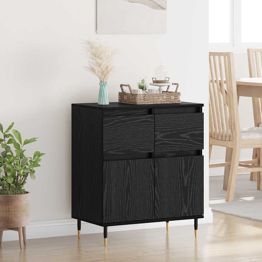 Buffet Chêne noir 60 x 35 x 70 cm Bois d'ingénierie et fer - XIOS