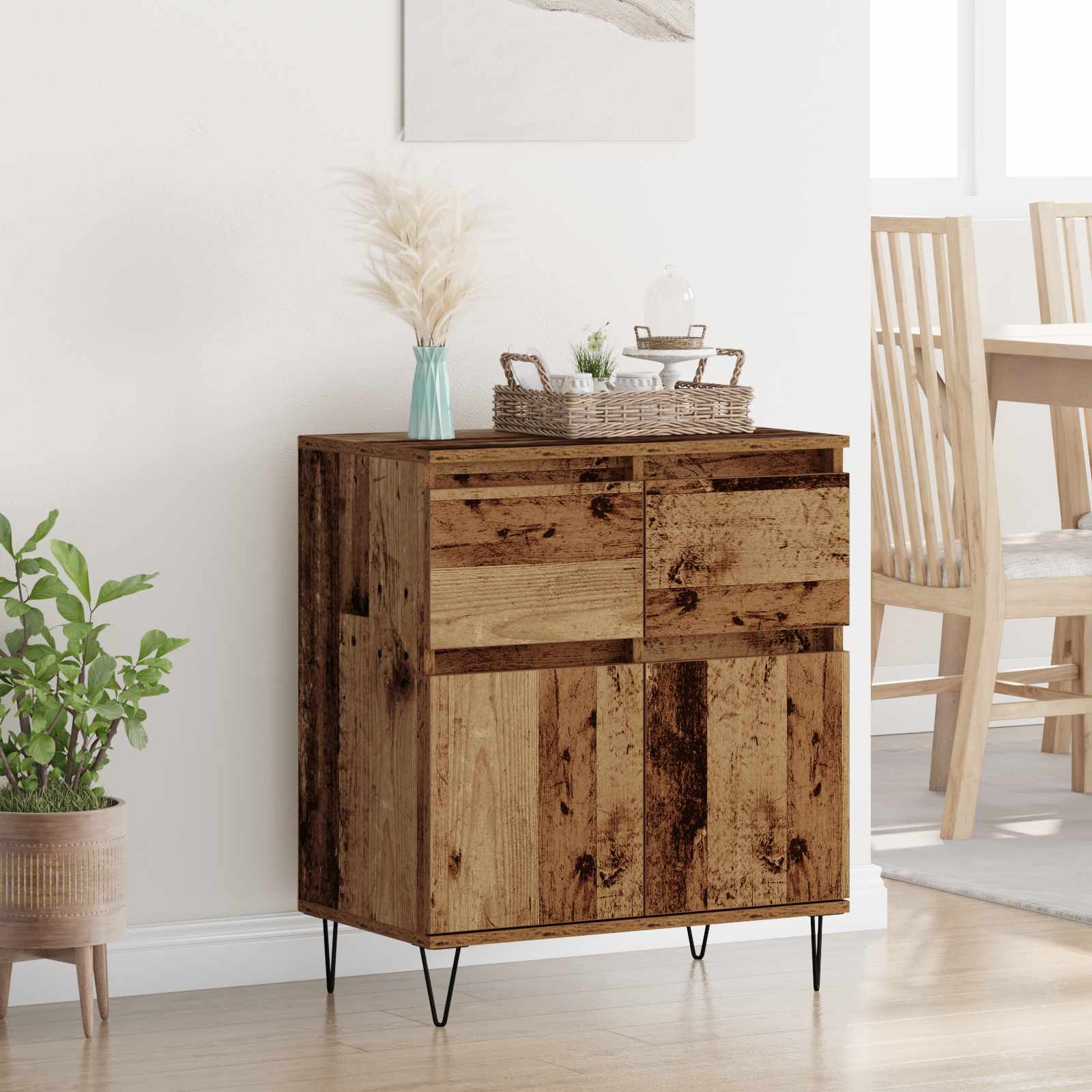 Buffet Bois Ancien 60 x 35 x 70 cm Bois d'ingénierie et fer - XIOS