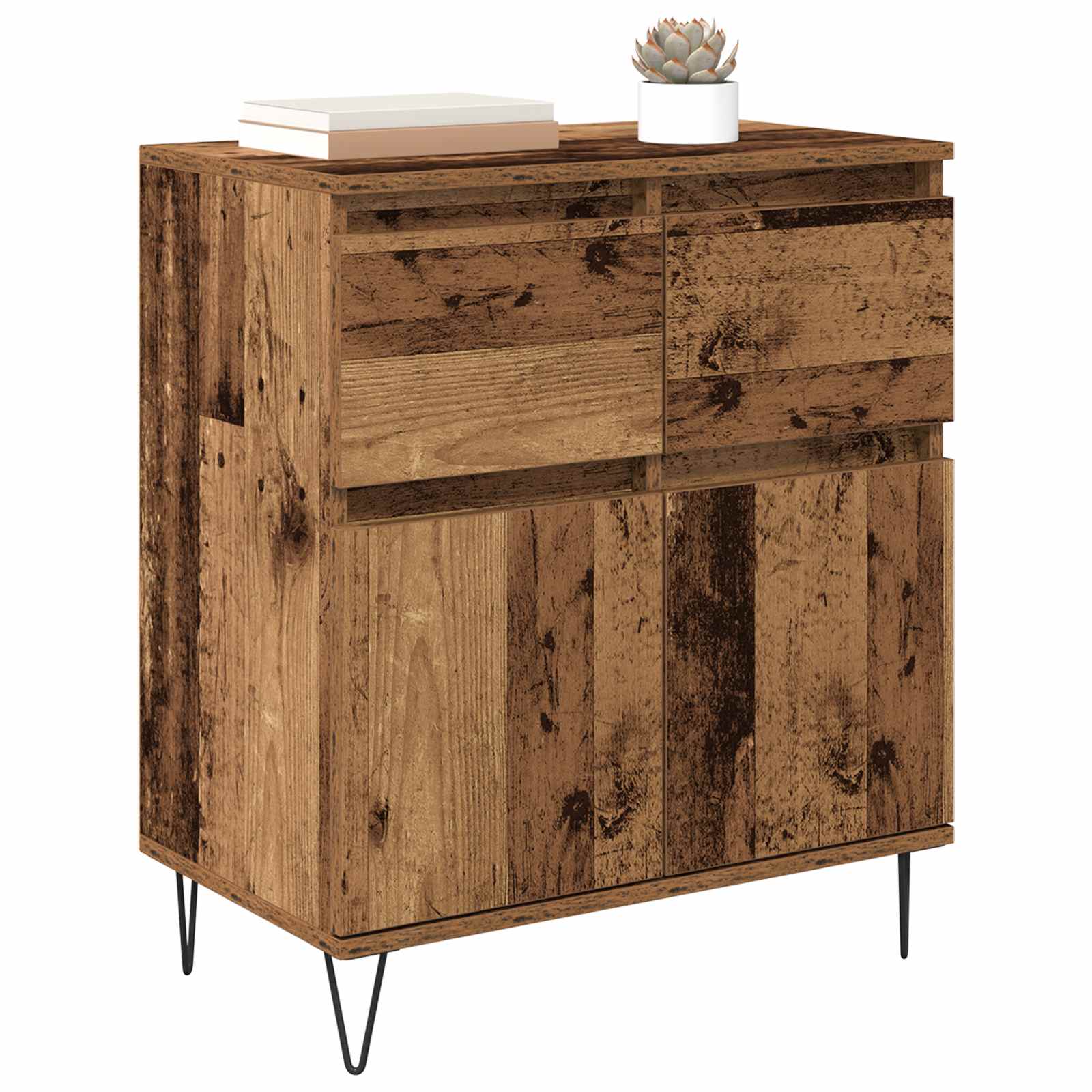 Buffet Bois Ancien 60 x 35 x 70 cm Bois d'ingénierie et fer - XIOS