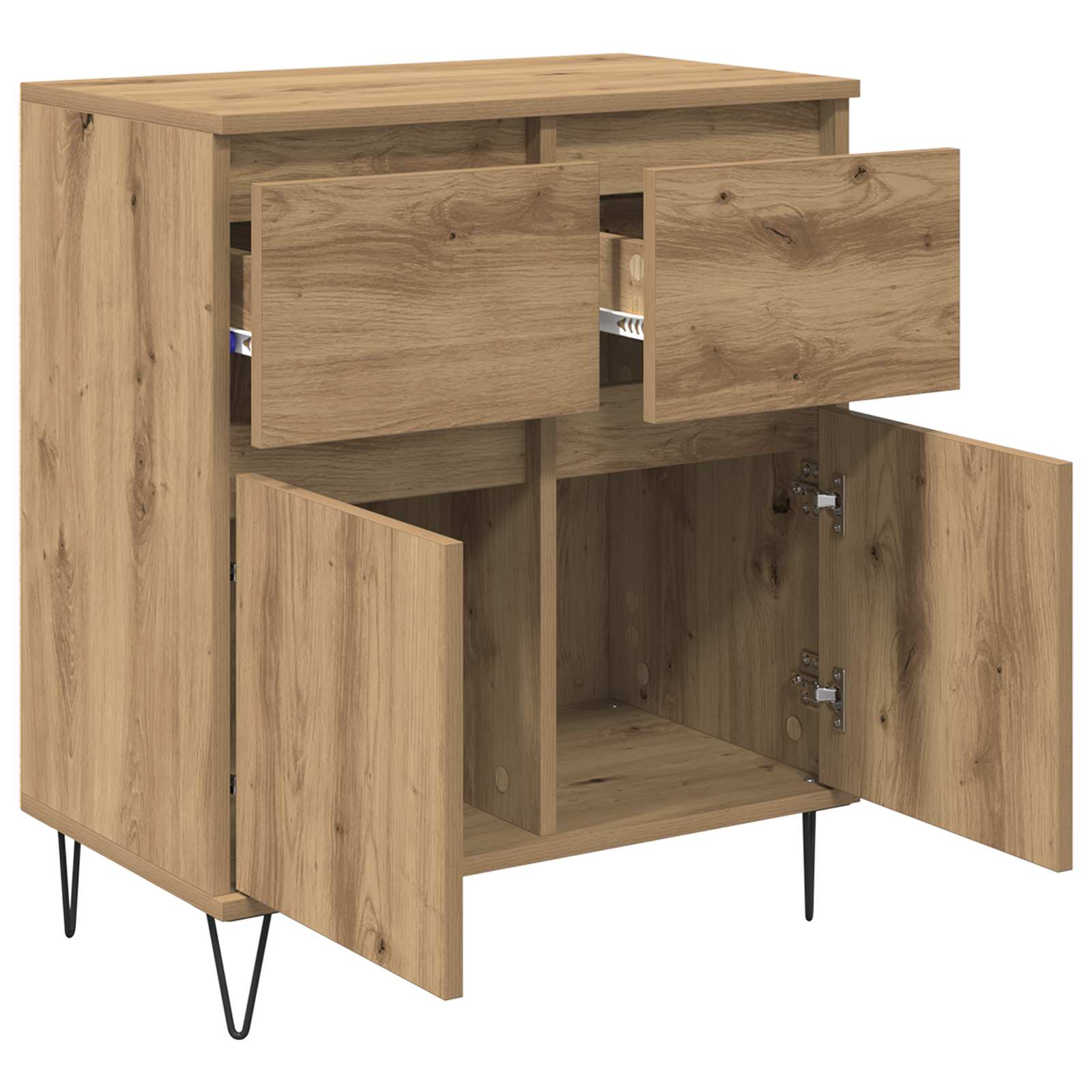 Buffet Chêne artisanal 60 x 35 x 70 cm Bois d'ingénierie et fer