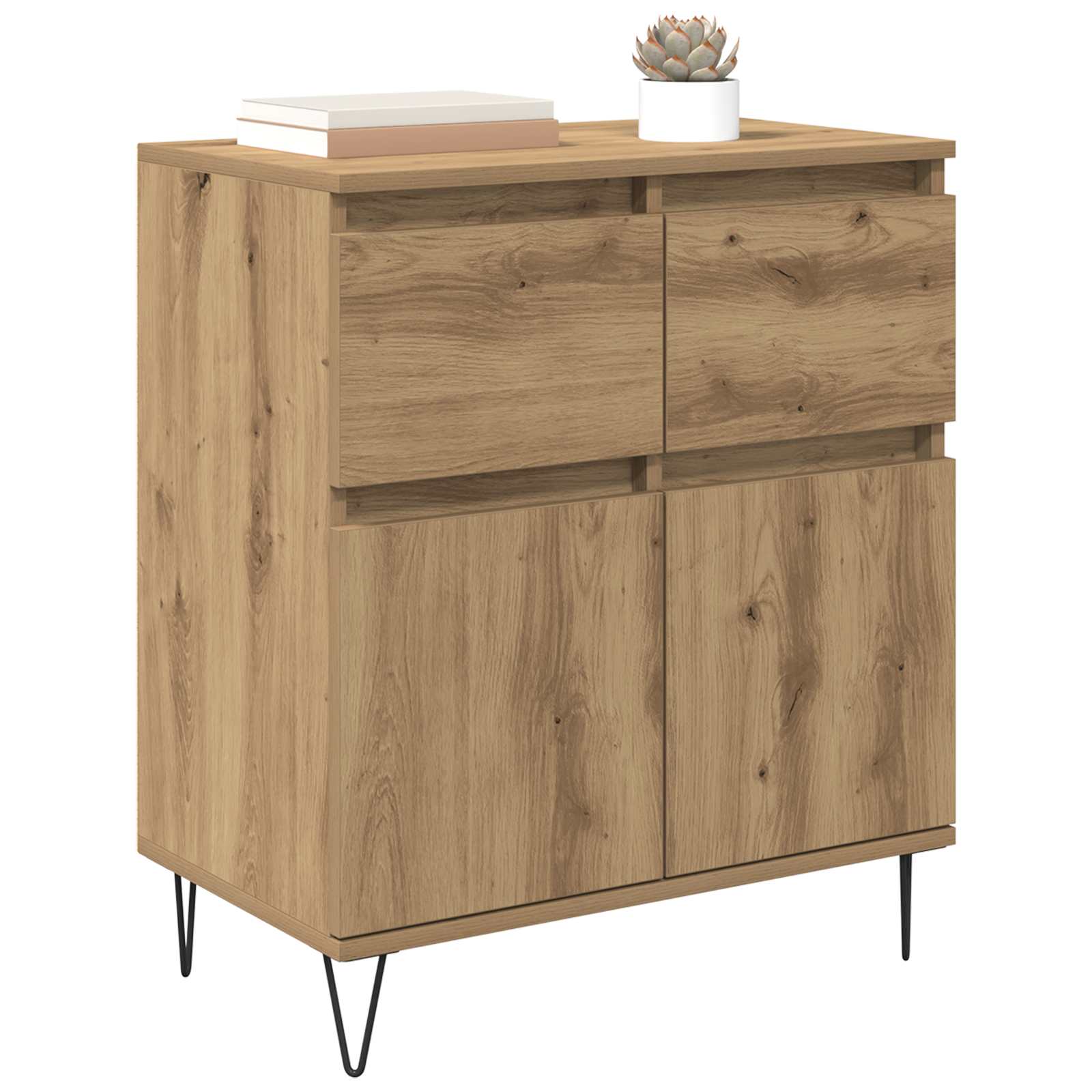 Buffet Chêne artisanal 60 x 35 x 70 cm Bois d'ingénierie et fer