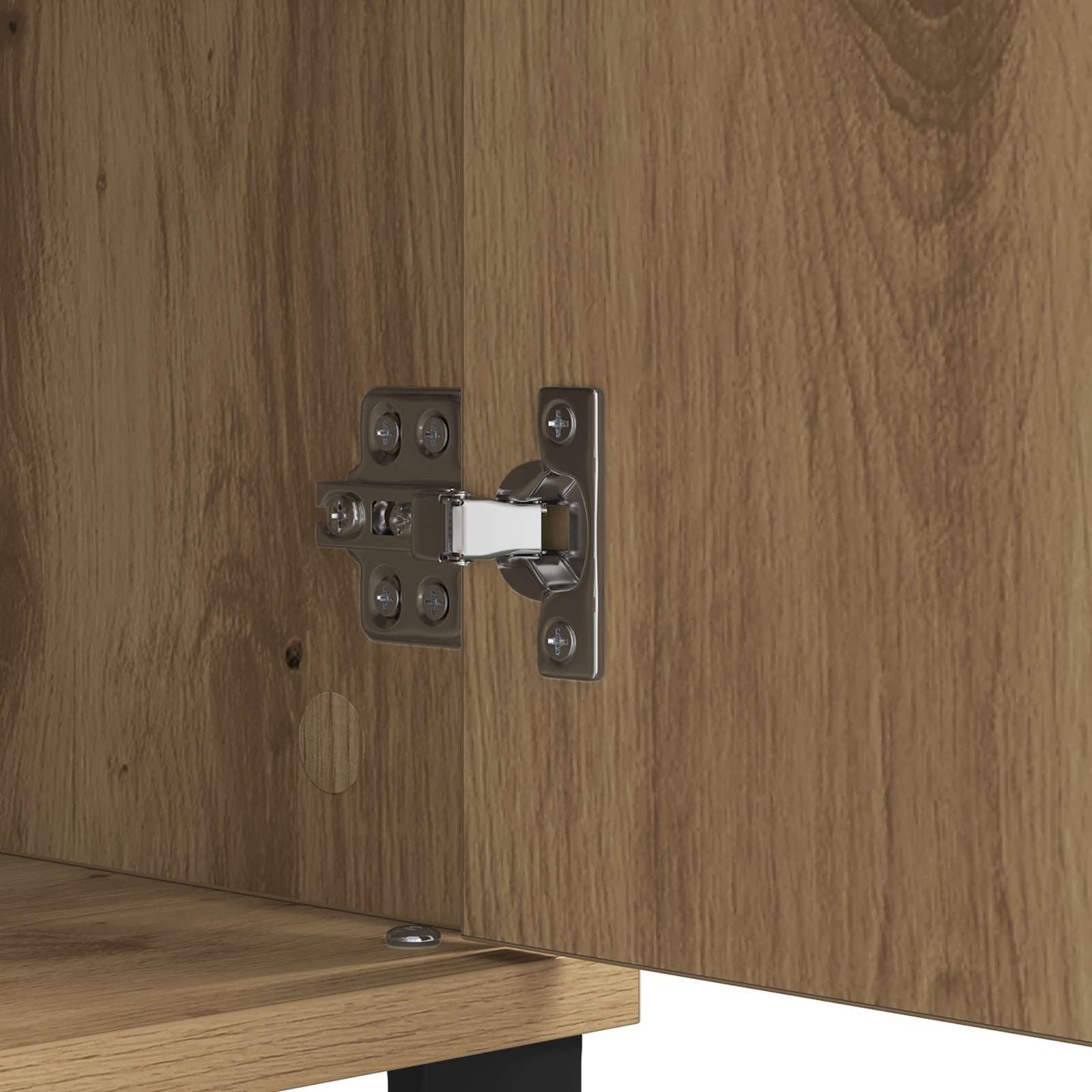Buffet Chêne artisanal 60 x 35 x 70 cm Bois d'ingénierie et fer - XIOS