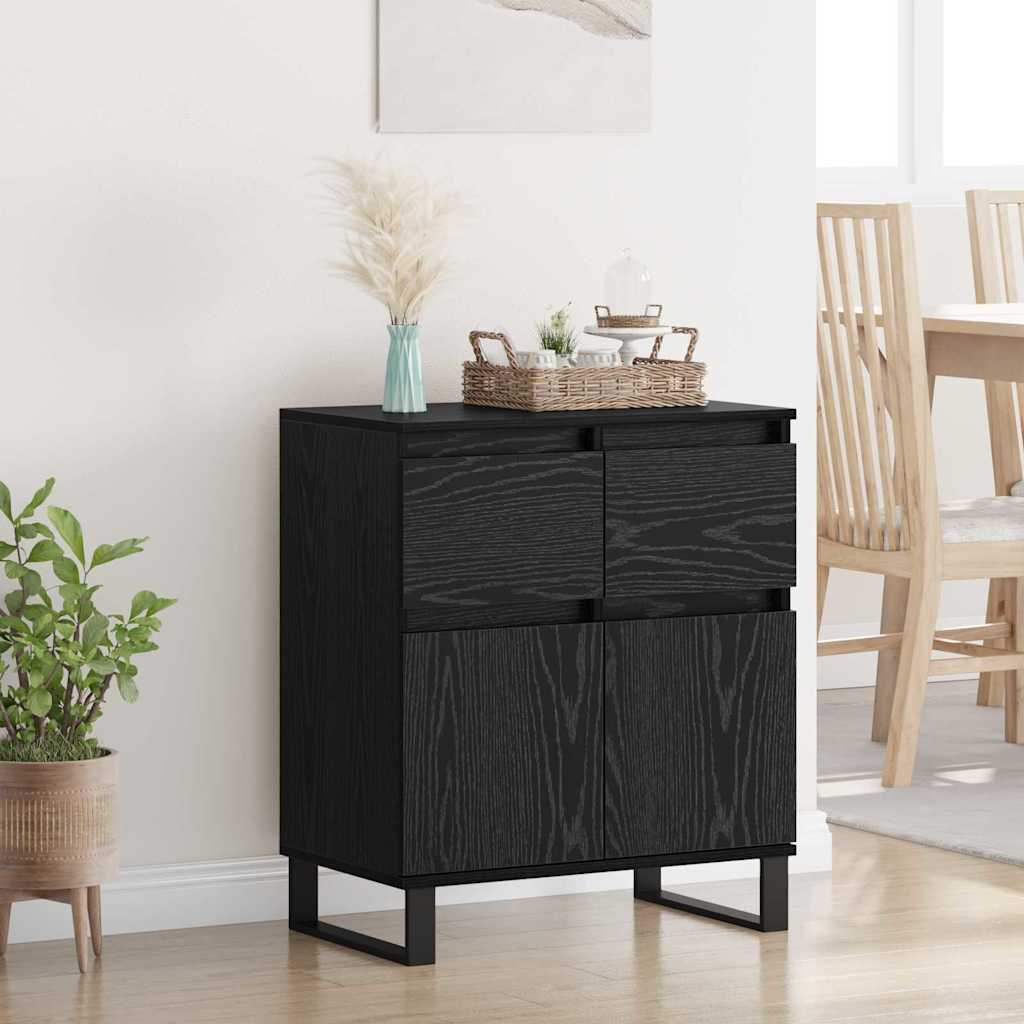 Buffet Chêne noir 60 x 35 x 70 cm Bois d'ingénierie et fer - XIOS