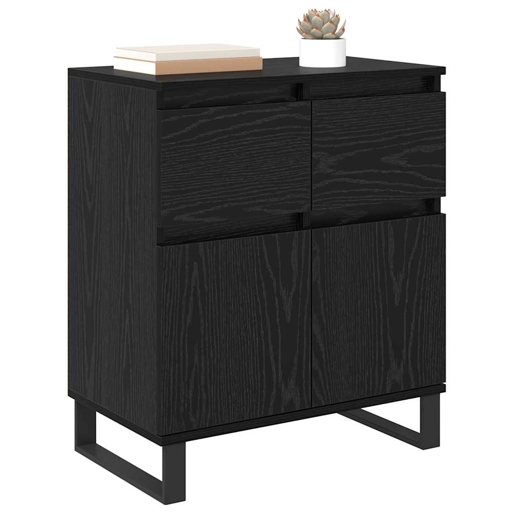 Buffet Chêne noir 60 x 35 x 70 cm Bois d'ingénierie et fer - XIOS
