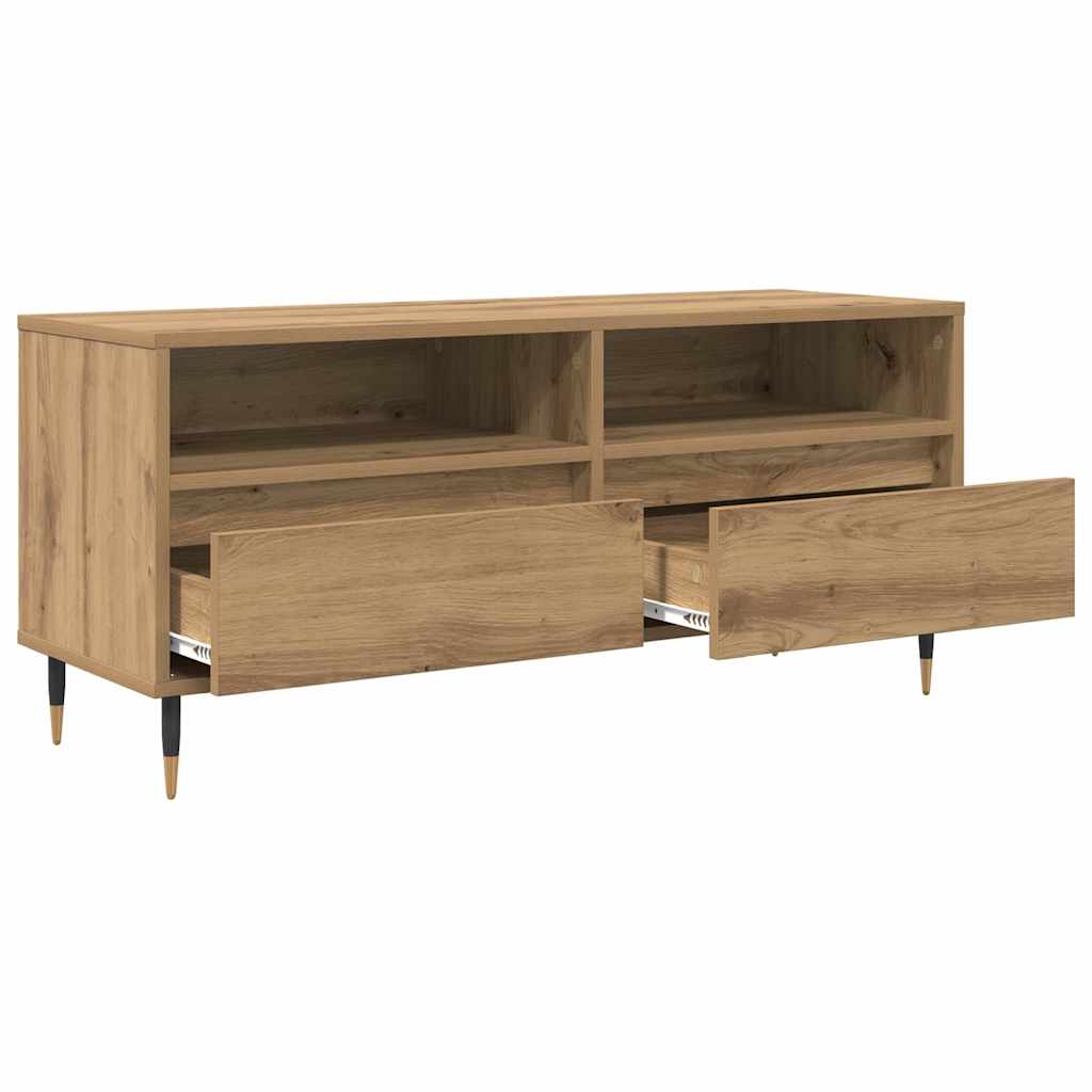 Meuble TV avec tiroir Chêne artisanal 100 x 34,5 x 44,5 cm - XIOS