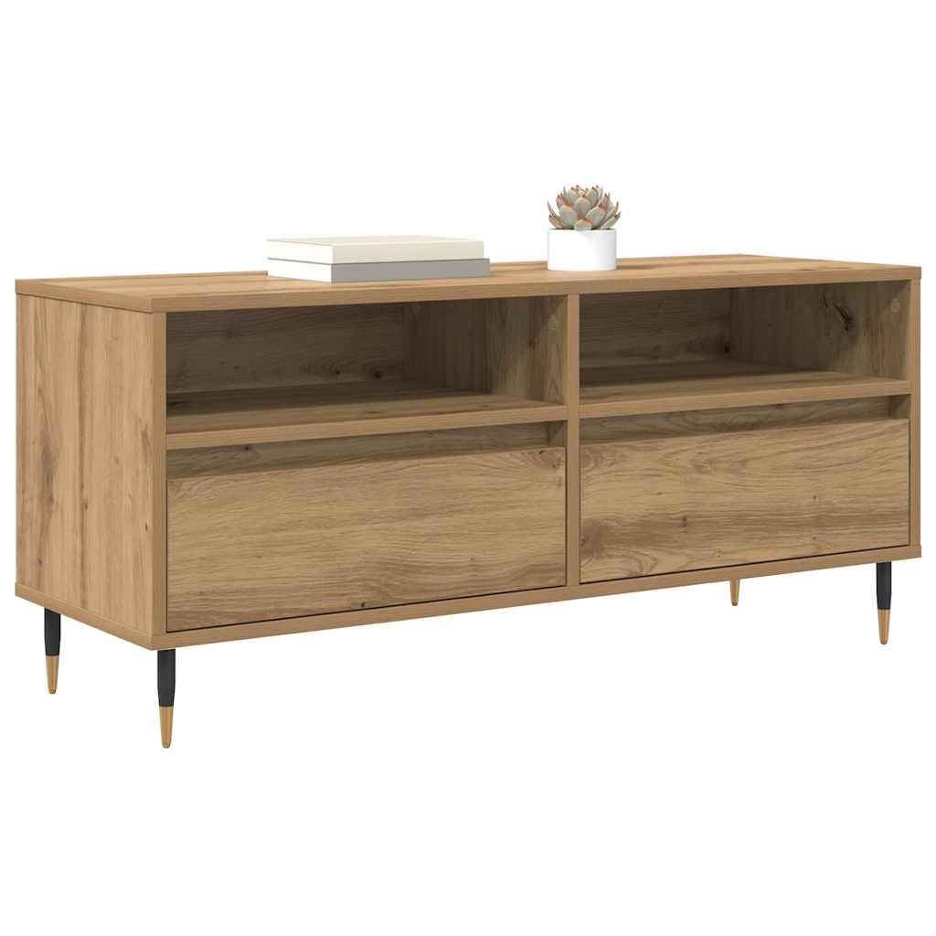 Meuble TV avec tiroir Chêne artisanal 100 x 34,5 x 44,5 cm - XIOS