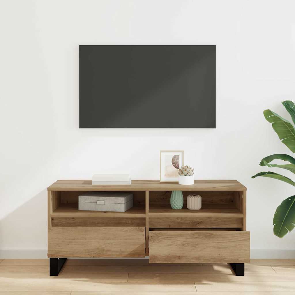 Meuble TV avec tiroir Chêne artisanal 100 x 34,5 x 44,5 cm - XIOS