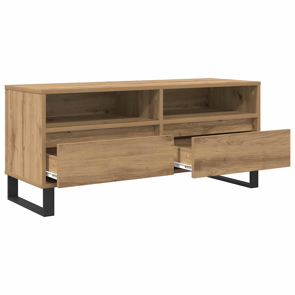 Meuble TV avec tiroir Chêne artisanal 100 x 34,5 x 44,5 cm - XIOS
