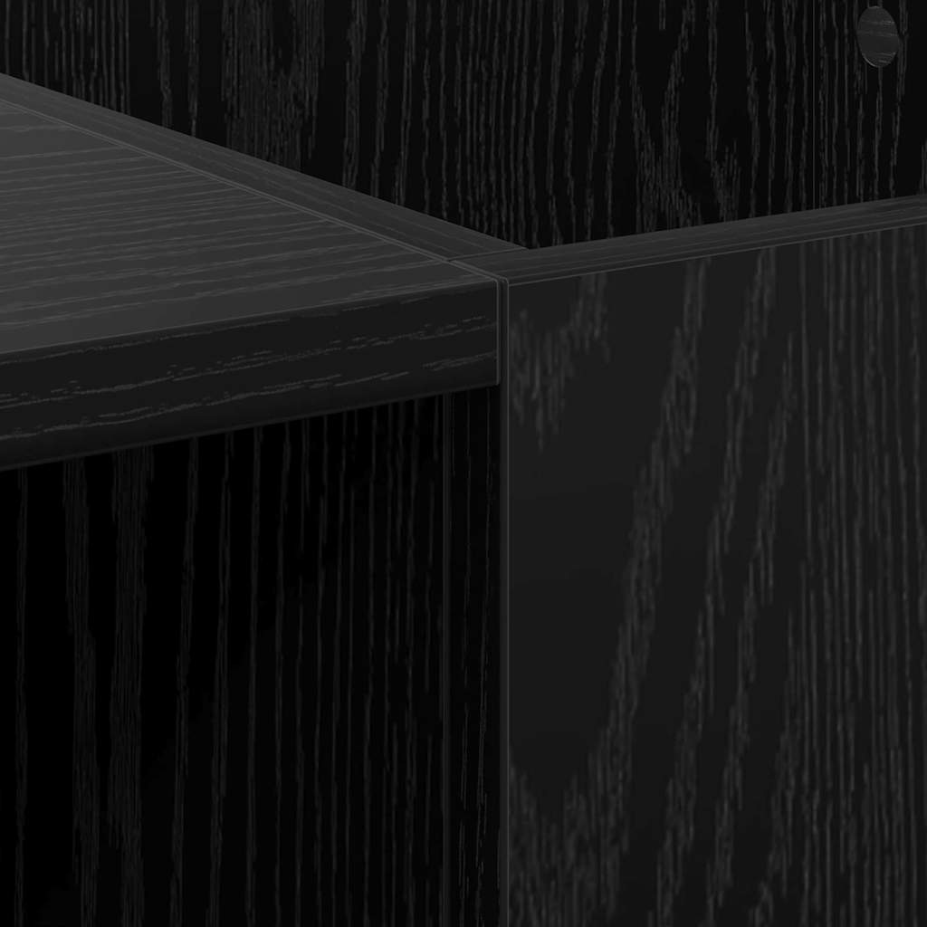 Meuble à vinyles avec étagère Chêne noir 121 x 38 x 48 cm - XIOS