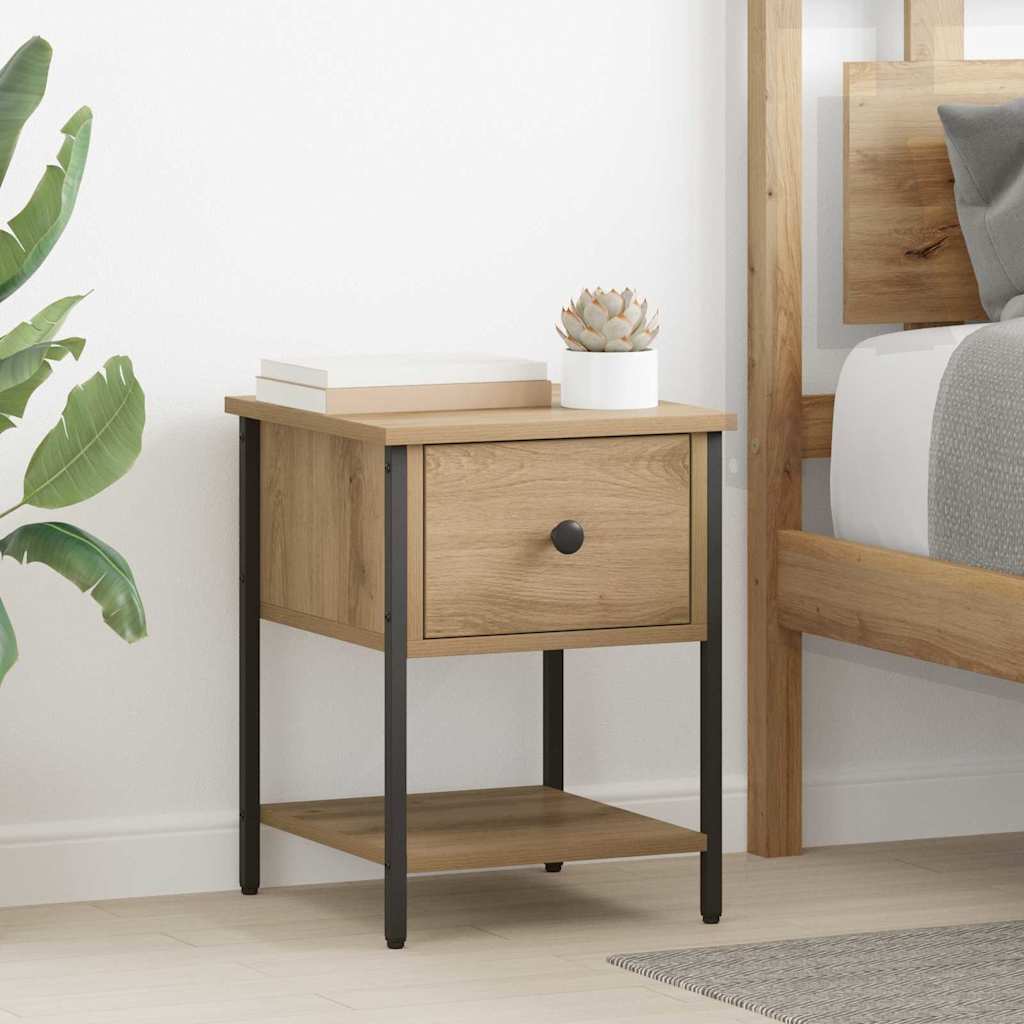Table de chevet 2 pc Chêne artisanal 34 x 35,5 x 45 cm - XIOS