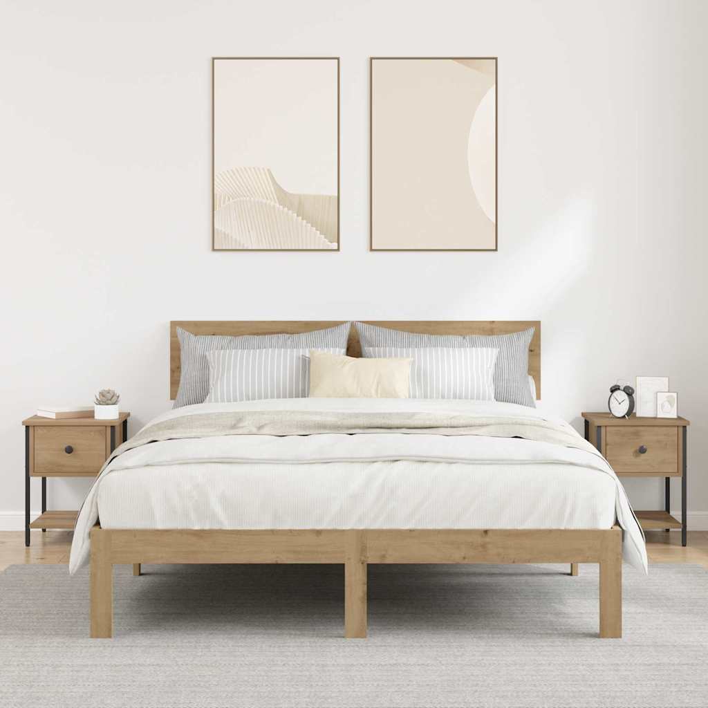 Table de chevet 2 pc Chêne artisanal 34 x 35,5 x 45 cm - XIOS