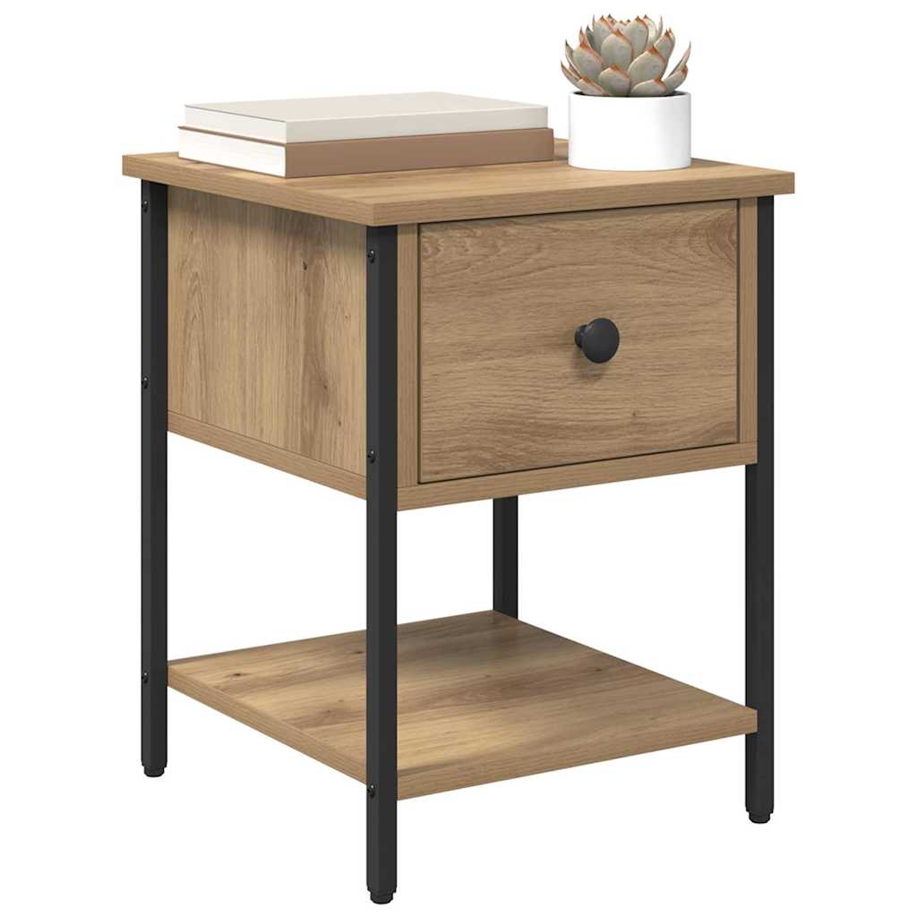 Table de chevet 2 pc Chêne artisanal 34 x 35,5 x 45 cm - XIOS