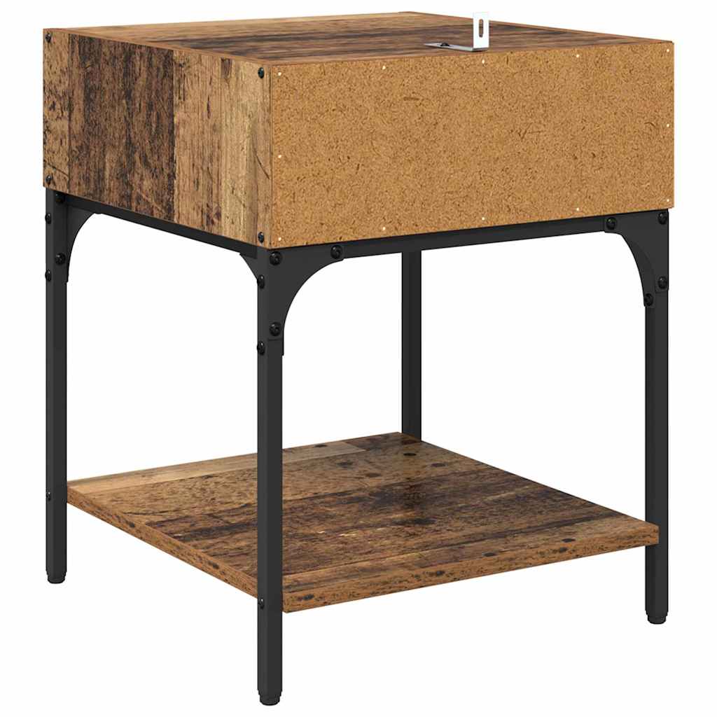 Table de chevet Bois ancien 40 x 40 x 50 cm Bois d'ingénierie - XIOS