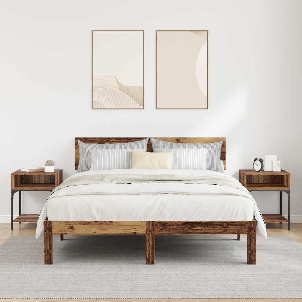 Table de chevet 2 pcs Bois ancien 40 x 40 x 50 cm - XIOS