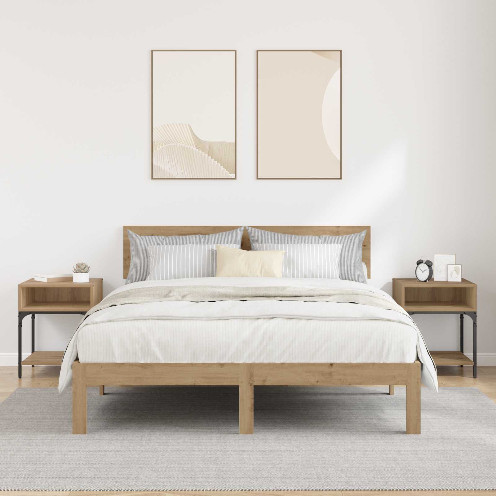 Table de chevet 2 pcs Chêne artisanal 40 x 40 x 50 cm - XIOS