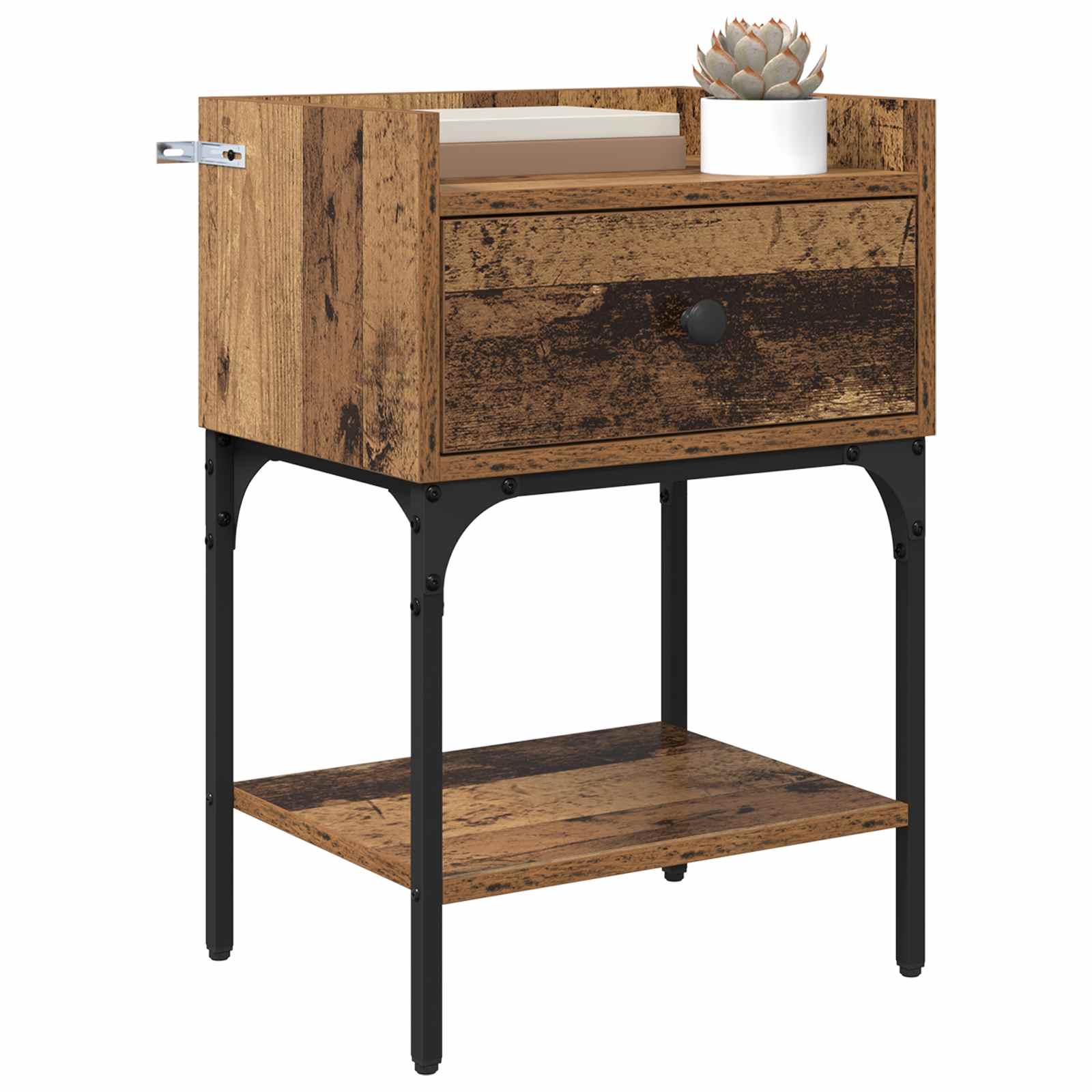 Table de chevet avec tiroir 2 pcs Bois ancien 40 x 29 x 60 cm - XIOS