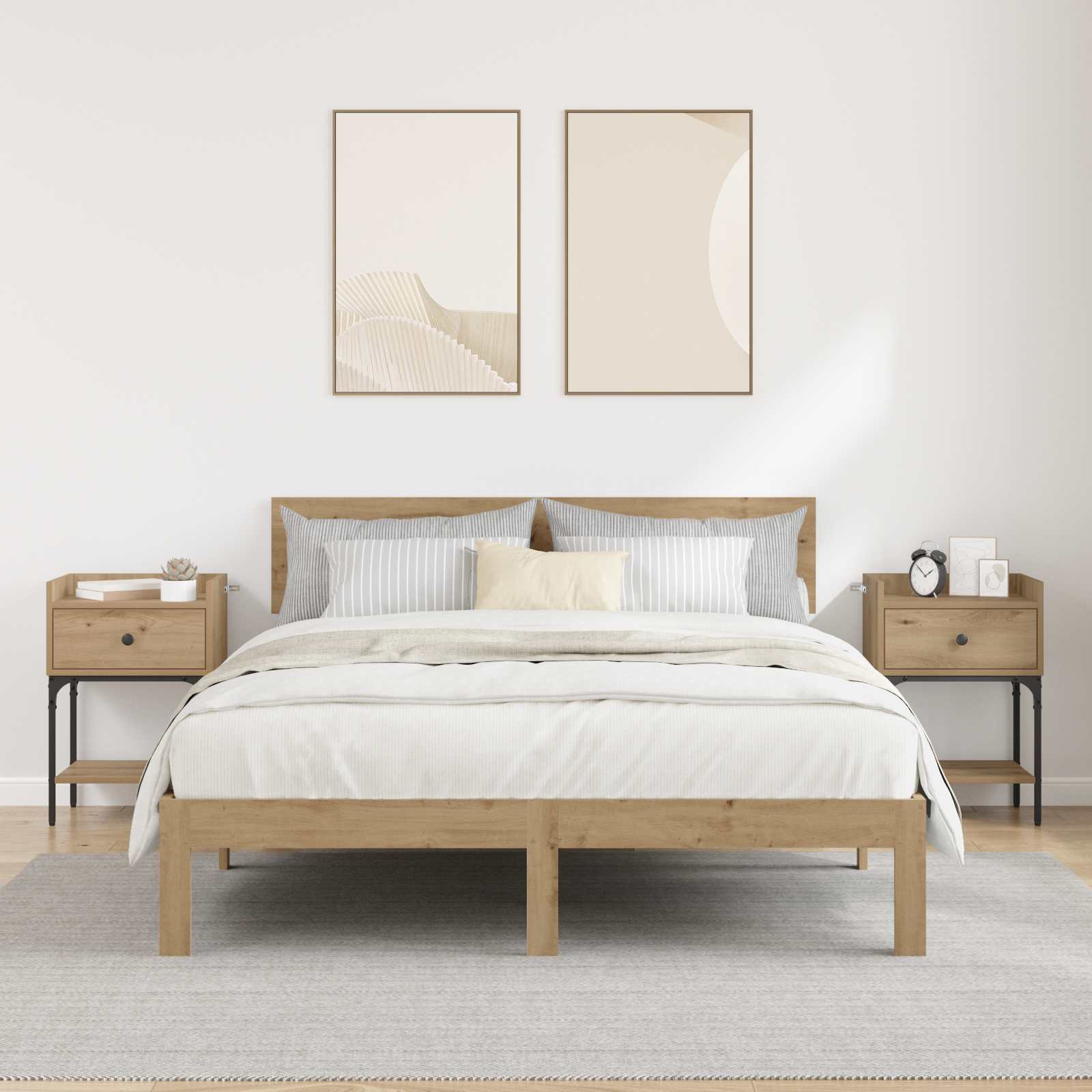 Table de chevet 2 pcs Chêne artisanal 40 x 29 x 60 cm - XIOS
