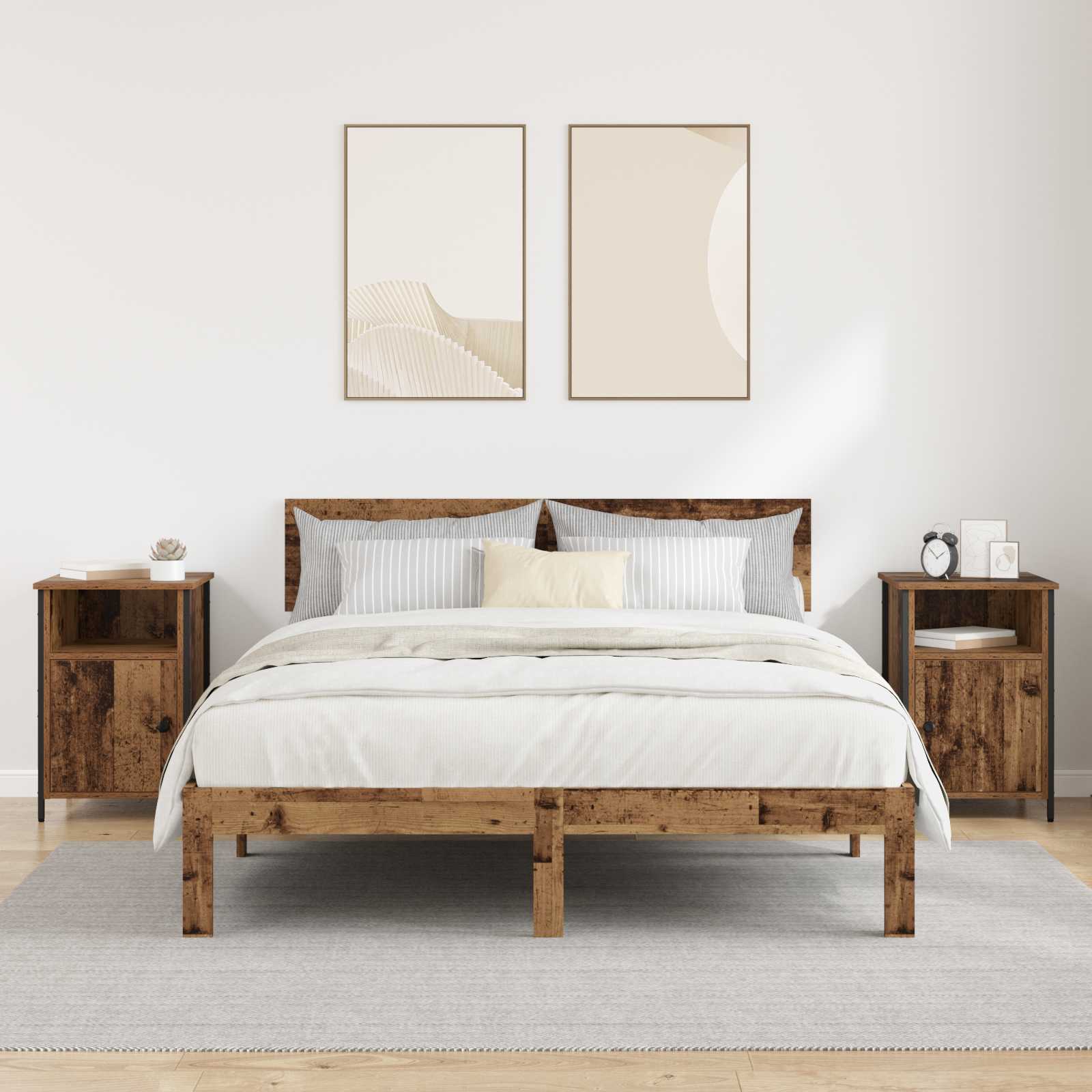 Cabinet de chevet 2 pcs Bois ancien 40 x 42 x 60 cm - XIOS