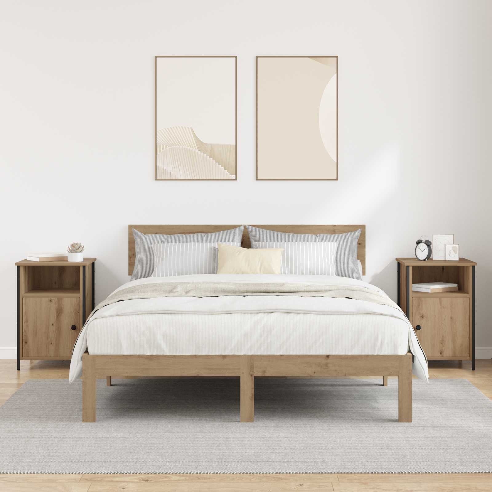 Cabinet de chevet 2 pcs Chêne artisanal 40 x 42 x 60 cm - XIOS