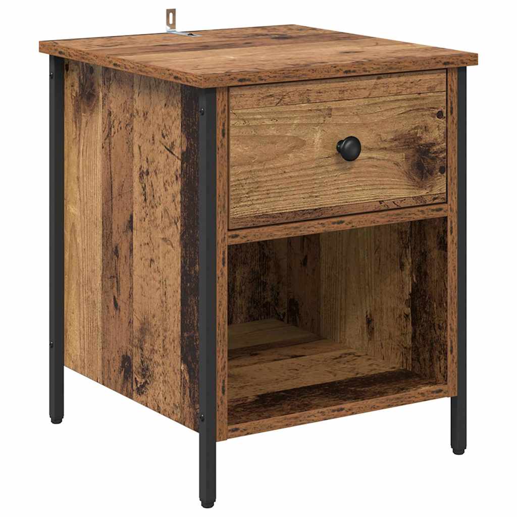 Cabinet de chevet avec tiroir 2 pcs Bois ancien 40 x 42 x 50 cm - XIOS