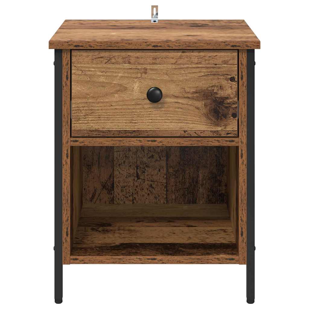 Cabinet de chevet avec tiroir 2 pcs Bois ancien 40 x 42 x 50 cm - XIOS
