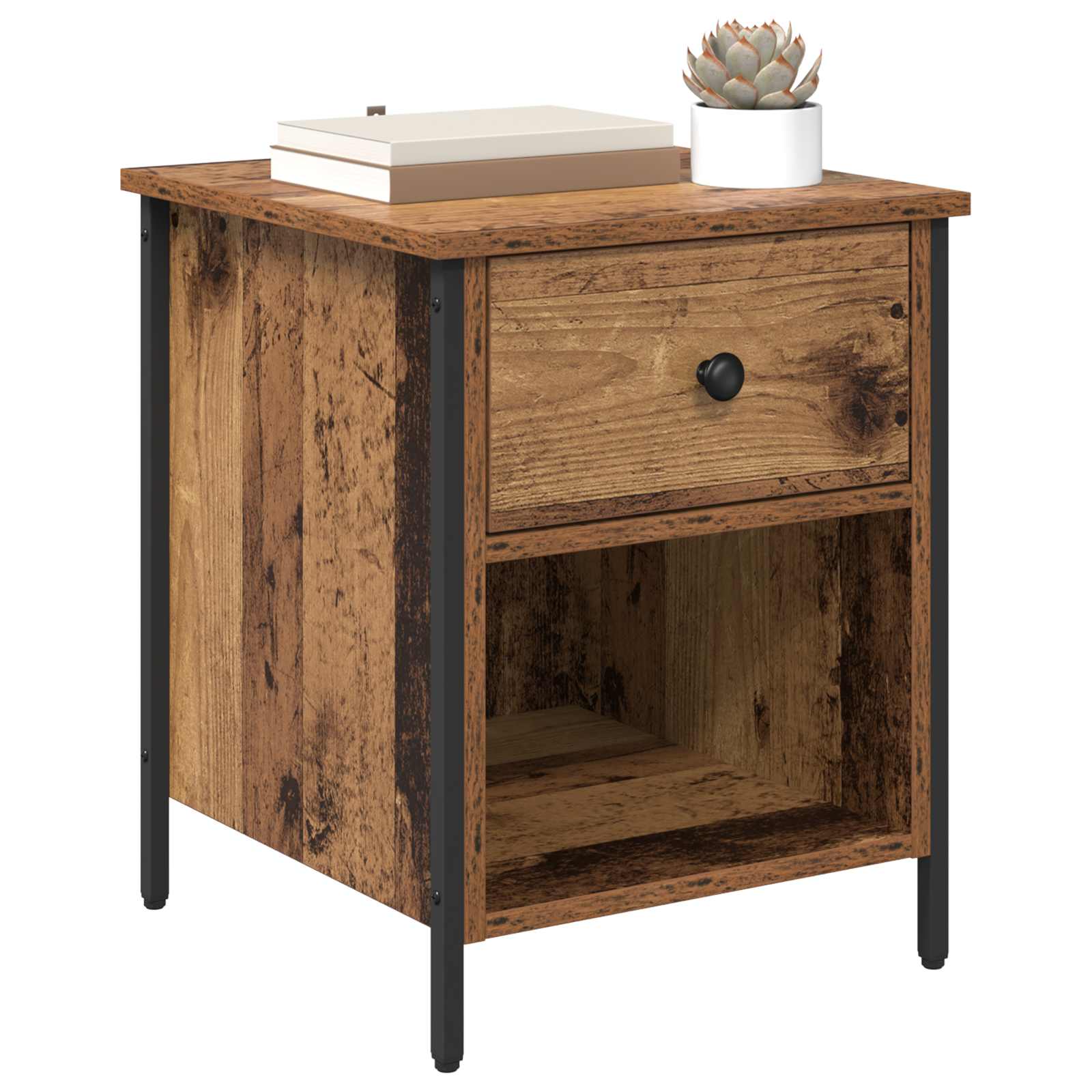 Cabinet de chevet avec tiroir 2 pcs Bois ancien 40 x 42 x 50 cm - XIOS