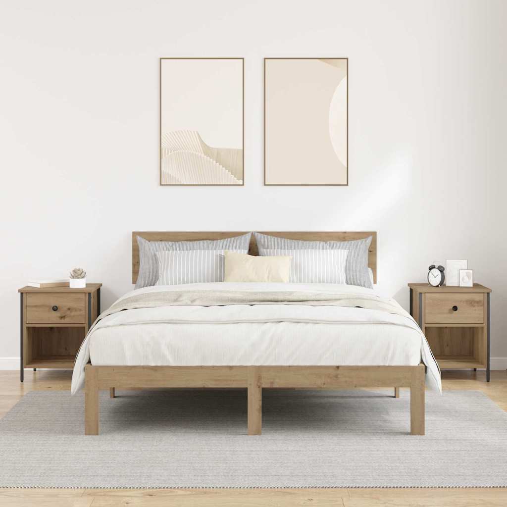 Cabinet de chevet 2 pcs chêne artisanal 40 x 42 x 50 cm - XIOS