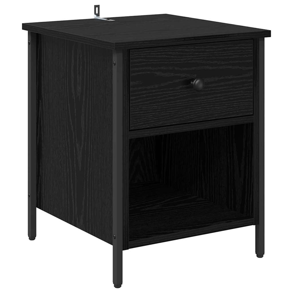 Cabinet de chevet avec tiroir 2 pcs Chêne noir 40 x 42 x 50 cm - XIOS