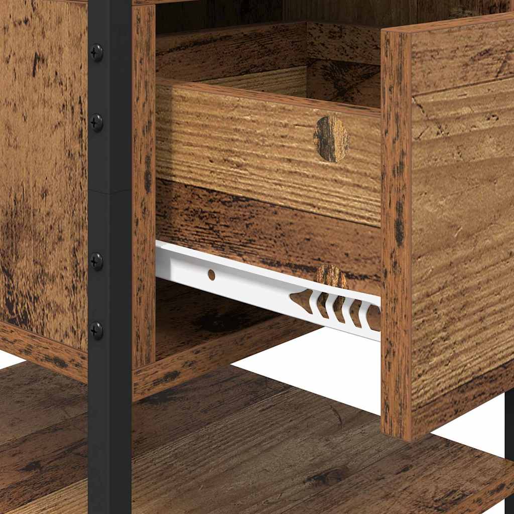 Cabinet de chevet avec tiroir 2 pcs Bois ancien 40 x 42 x 56 cm - XIOS