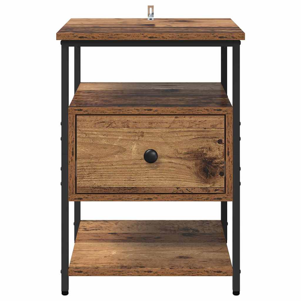 Cabinet de chevet avec tiroir 2 pcs Bois ancien 40 x 42 x 56 cm - XIOS