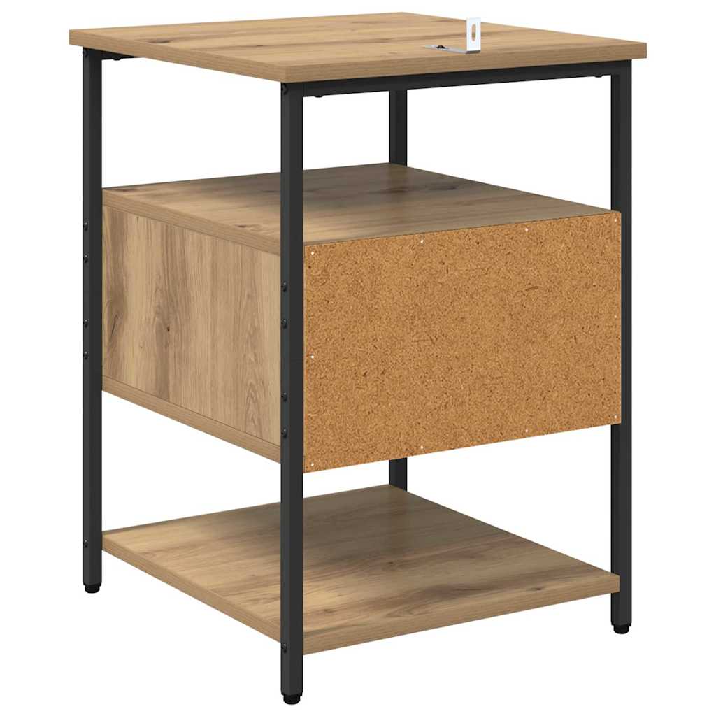 Cabinet de chevet avec tiroir chêne artisanal 40 x 42 x 56 cm - XIOS