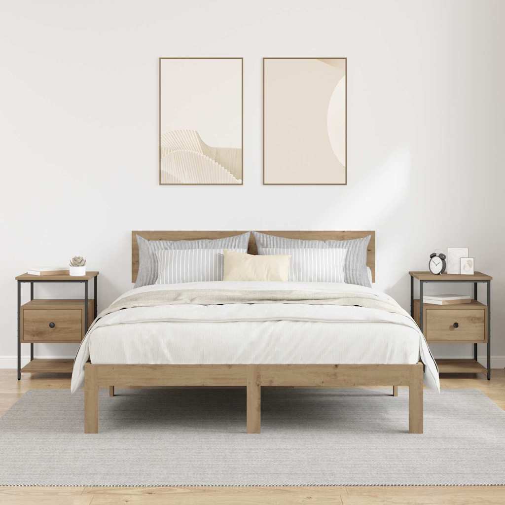 Cabinet de chevet 2 pcs chêne artisanal 40 x 42 x 56 cm - XIOS