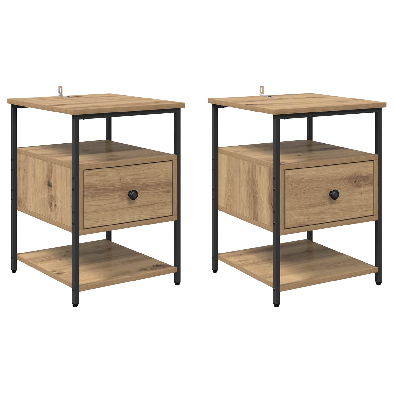 Cabinet de chevet 2 pcs Chêne artisanal 40 x 42 x 56 cm - XIOS
