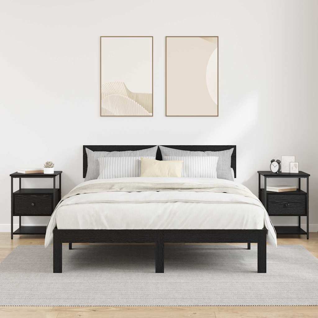 Cabinet de chevet avec tiroir 2 pcs Chêne noir 40 x 42 x 56 cm - XIOS