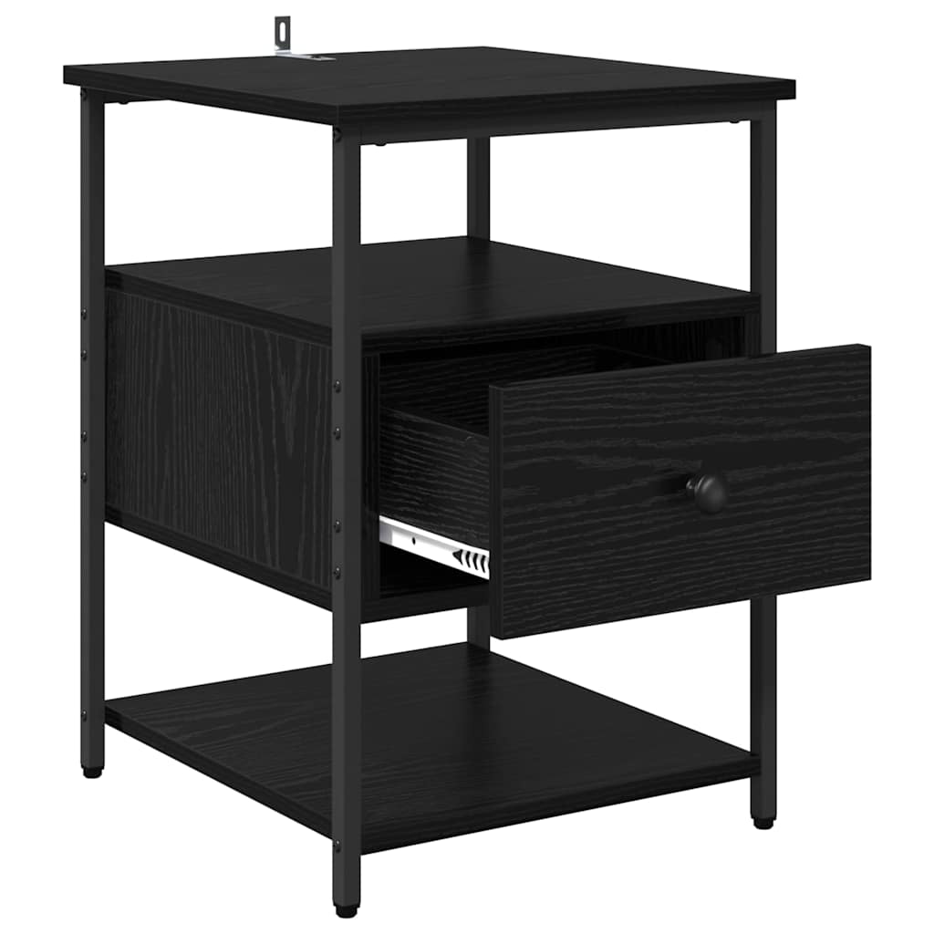 Cabinet de chevet avec tiroir 2 pcs Chêne noir 40 x 42 x 56 cm - XIOS