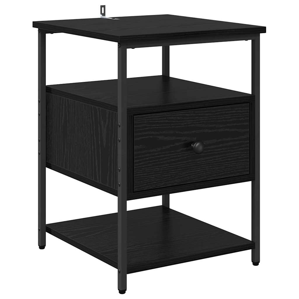 Cabinet de chevet avec tiroir 2 pcs Chêne noir 40 x 42 x 56 cm - XIOS