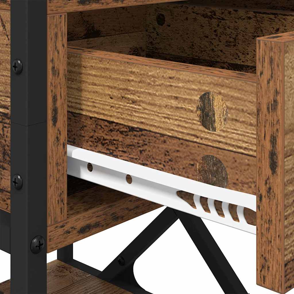 Cabinet de chevet avec tiroir 2 pcs Bois ancien 40 x 42 x 55 cm - XIOS